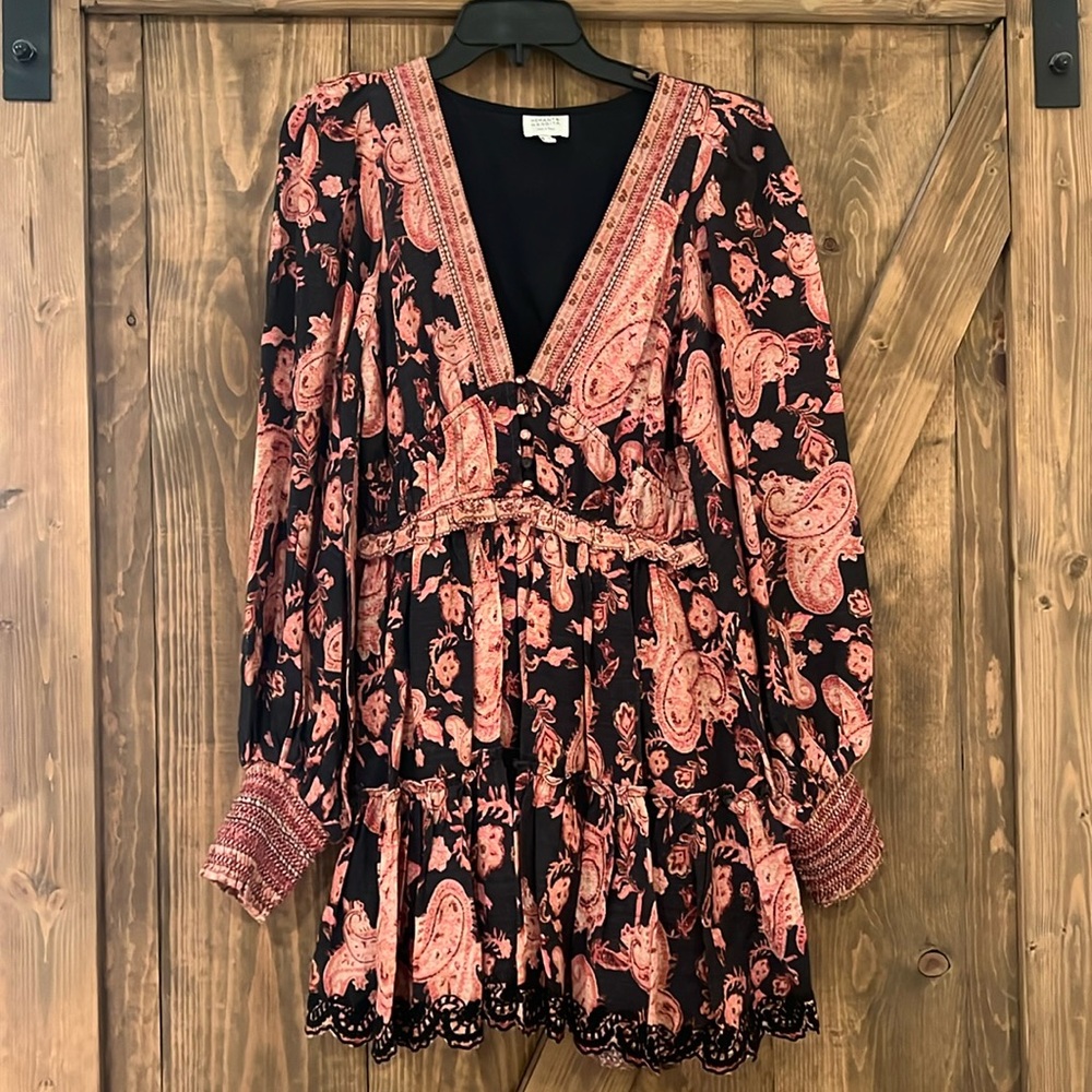 Hemant & Nandita Puff Sleeve Button Front Shirt D… - image 1